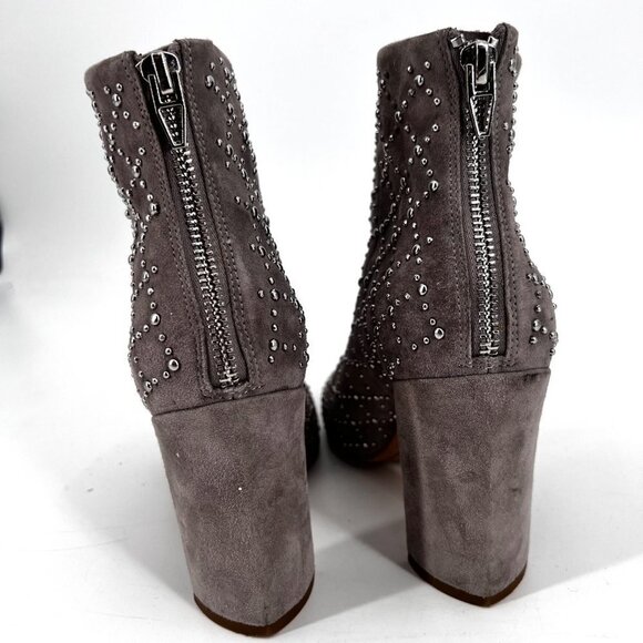 Dolce Vita Gray‎ Studded Block Heel Ankle Booties Mirror SAMPLE - Picture 5 of 10